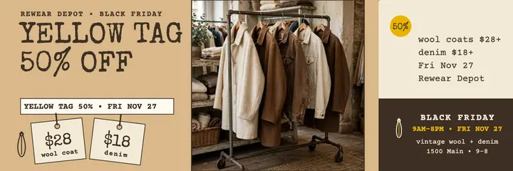 Rewear Depot vintage rack tag sale header template
