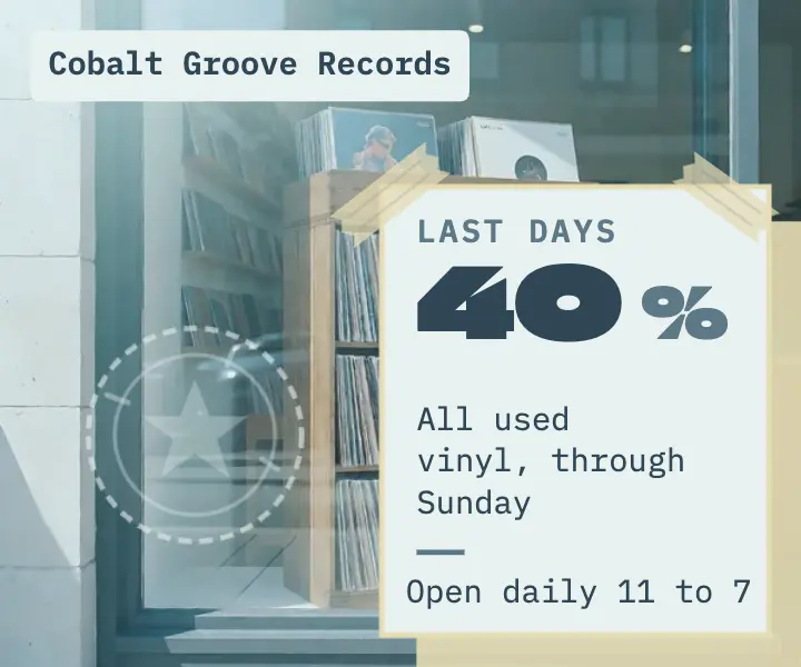Cobalt Groove Records vinyl clearance ad template