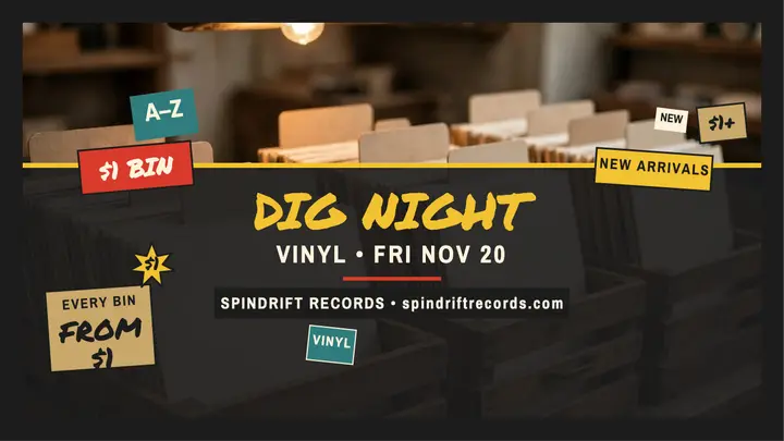Spindrift vinyl dig night thumbnail template