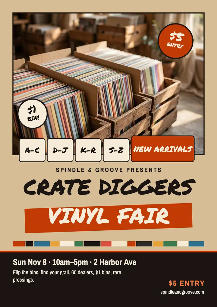 Spindle and Groove vinyl fair flyer template