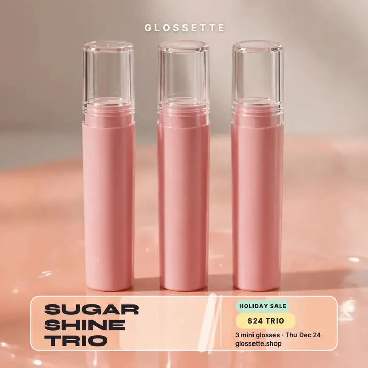 Glossette holiday lip-gloss trio sale post template