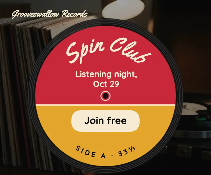 Grooveswallow Records Spin Club listening night ad template
