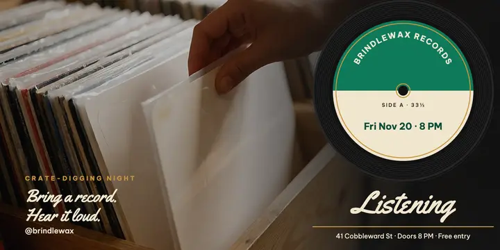 Record store listening party template