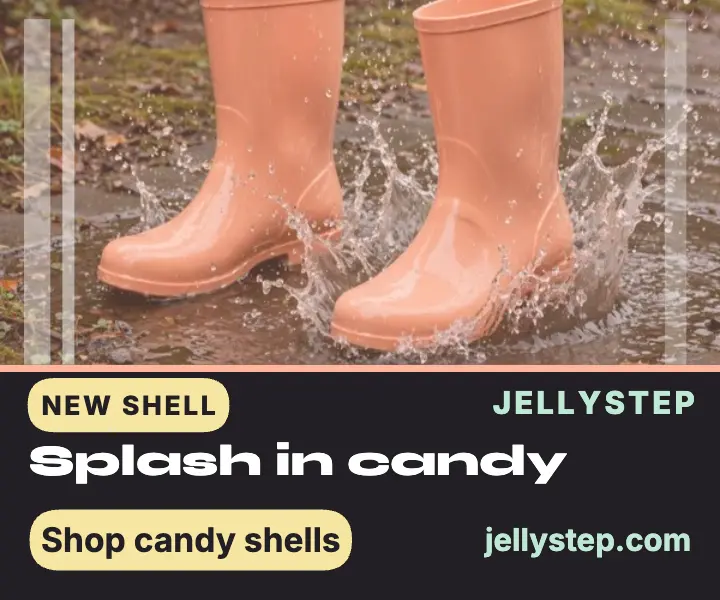 Jellystep candy rain boot rectangle ad template