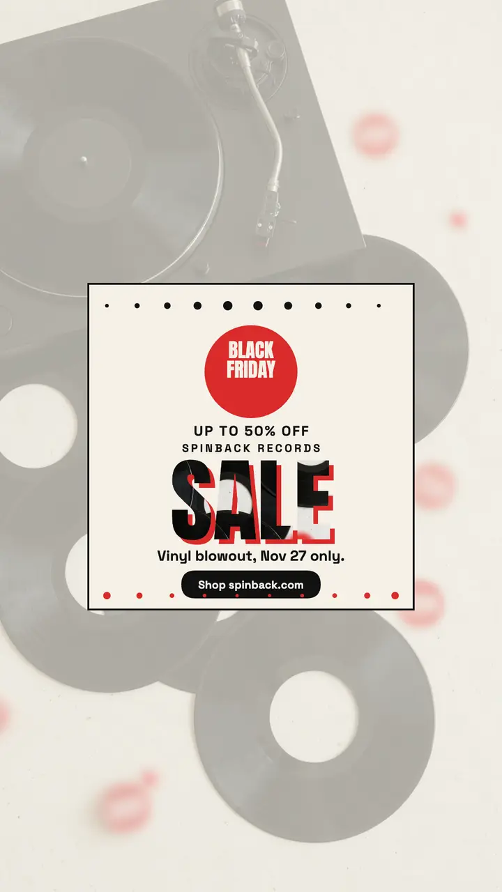 Spinback Black Friday vinyl sale story template