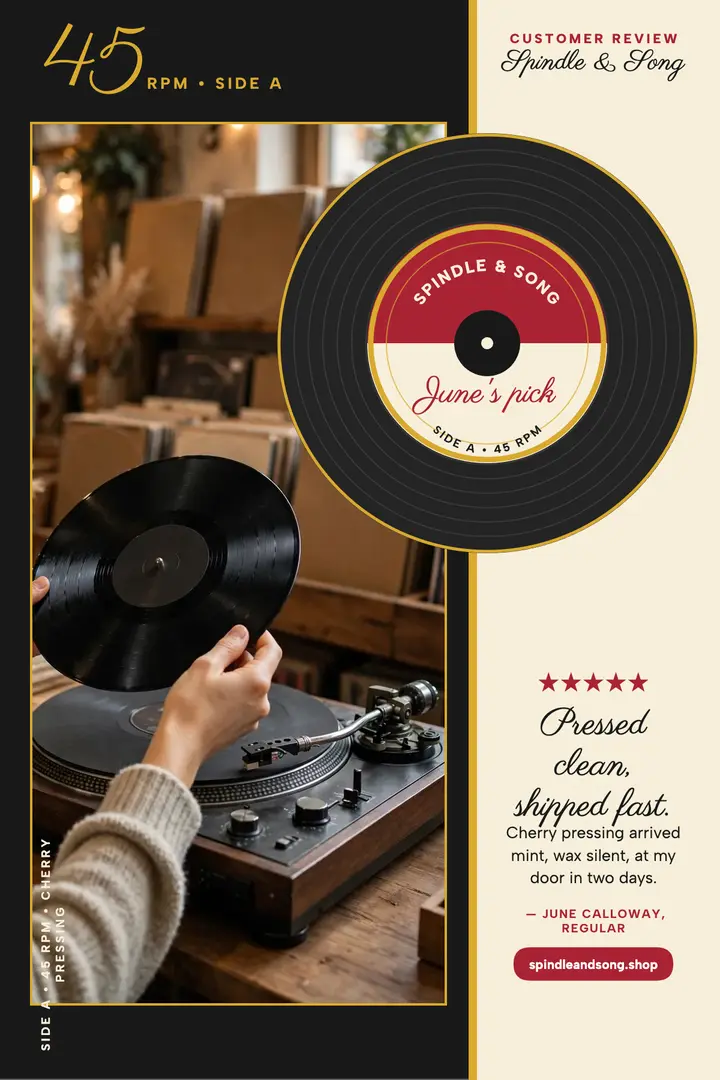 Spindle and Song 45 review poster template