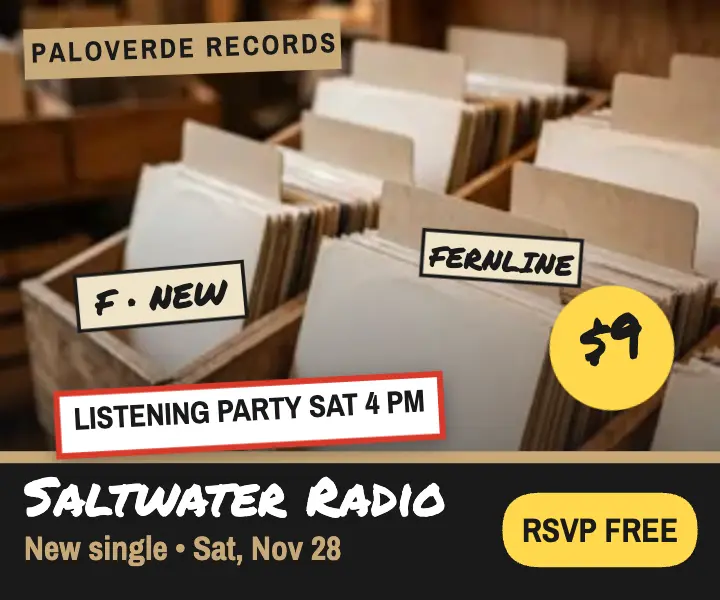 Saltwater Radio vinyl single crate ad template