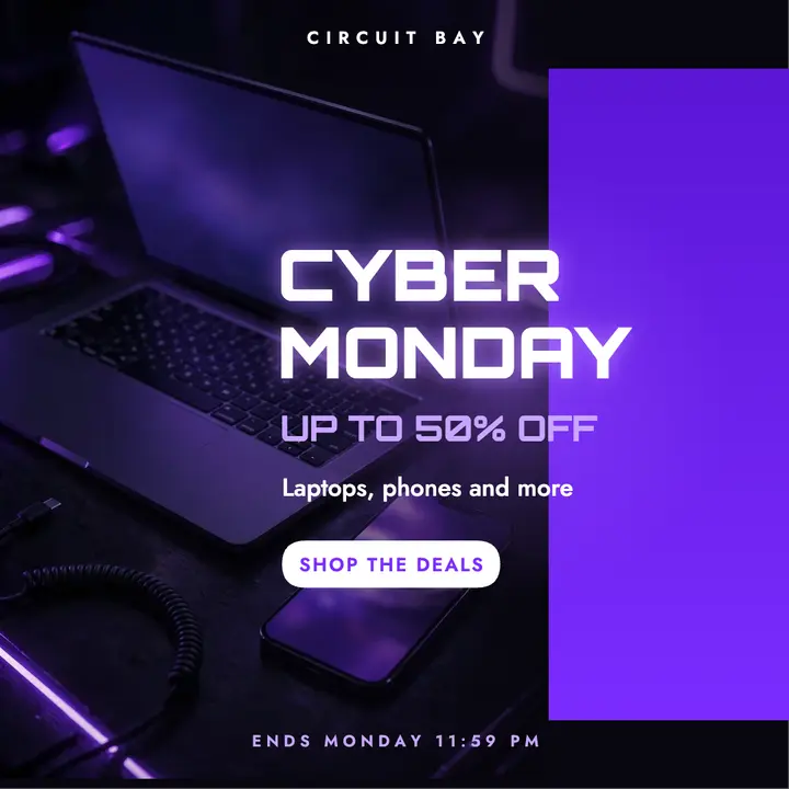 Cyber Monday violet glow template