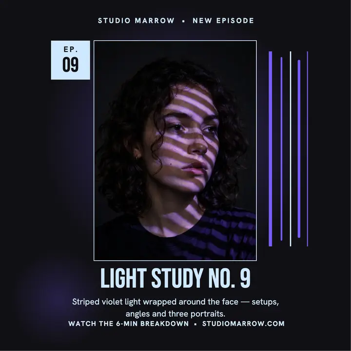 Studio Marrow violet light study post template