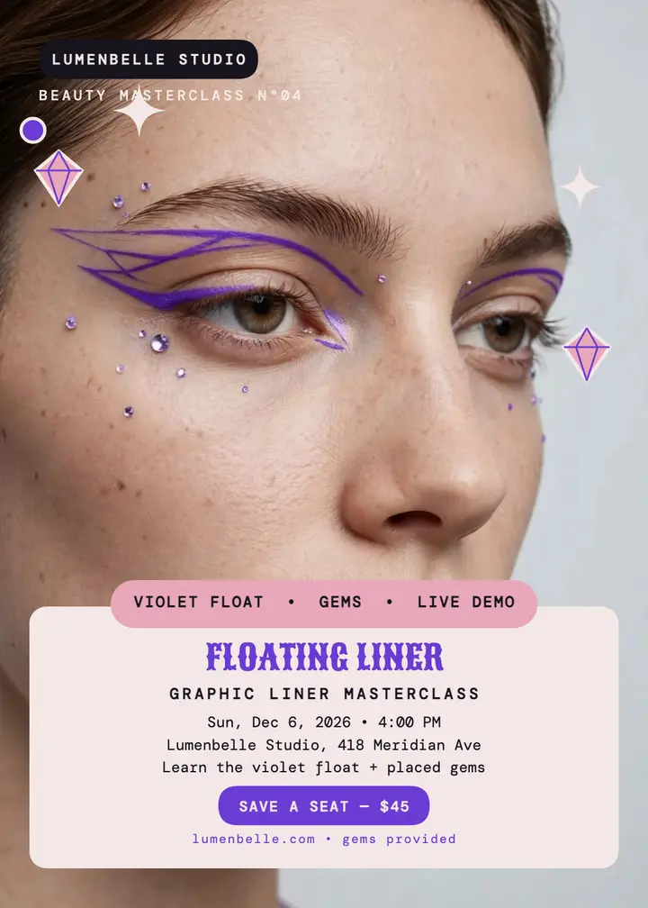 Lumenbelle violet liner masterclass invitation template