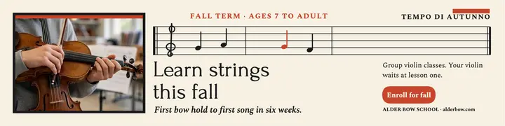 Alder Bow violin fall banner: violin class banner template
