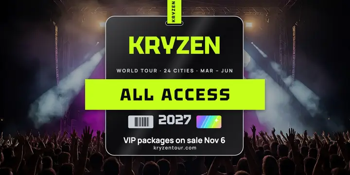 Kryzen tour VIP package backstage pass post template