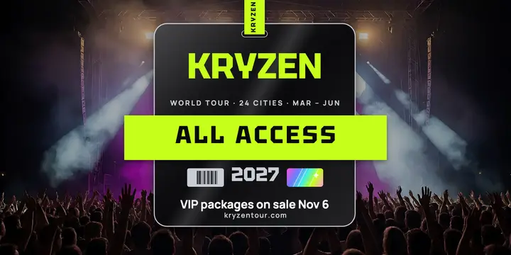 Kryzen tour VIP package backstage pass post template
