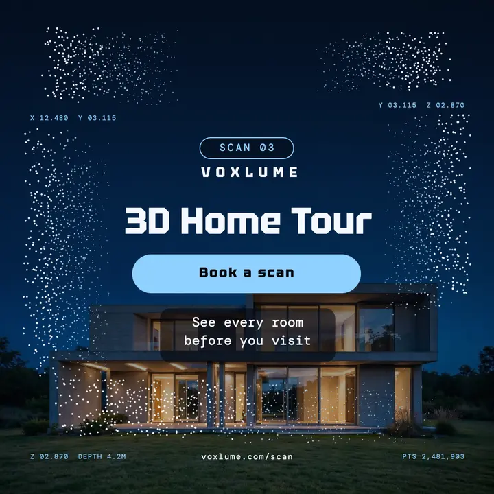 Voxlume 3D home tour point cloud post: 3d home tour post template