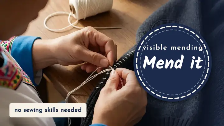 Visible mending thumbnail, sashiko stitch template