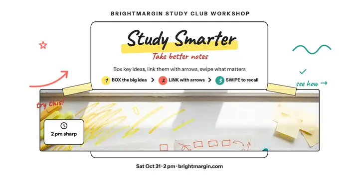 Brightmargin study skills workshop notes post template