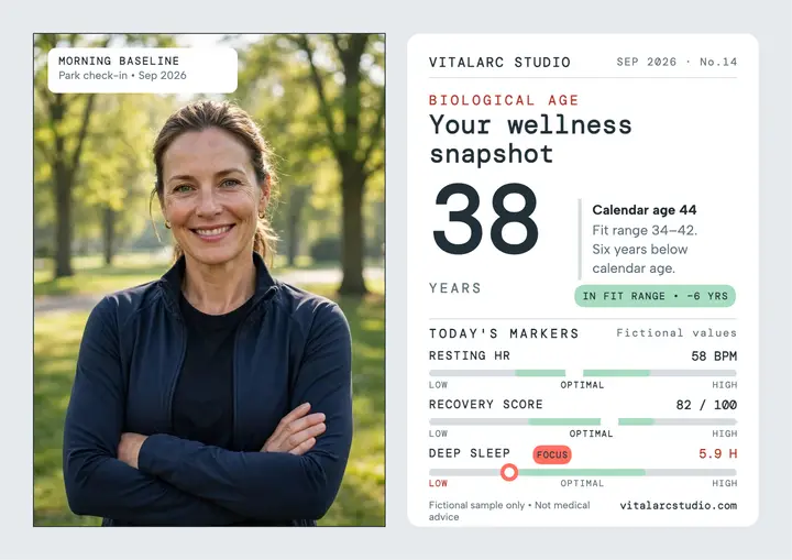 Vitalarc Studio wellness check card: wellness check card template