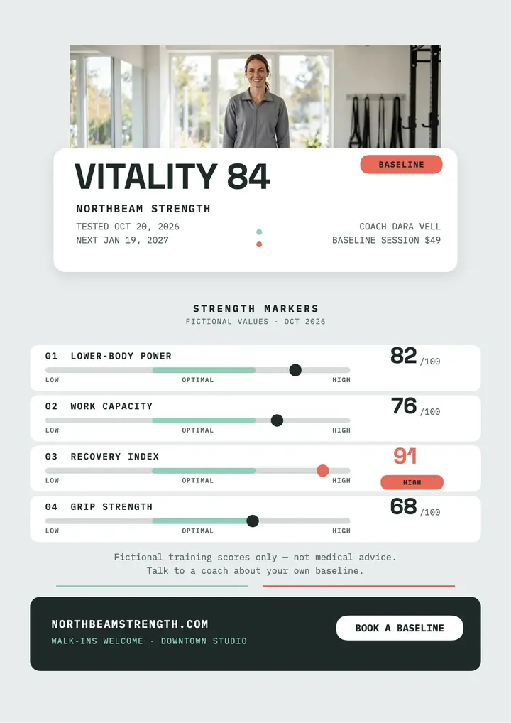 Northbeam Strength vitality scorecard flyer template