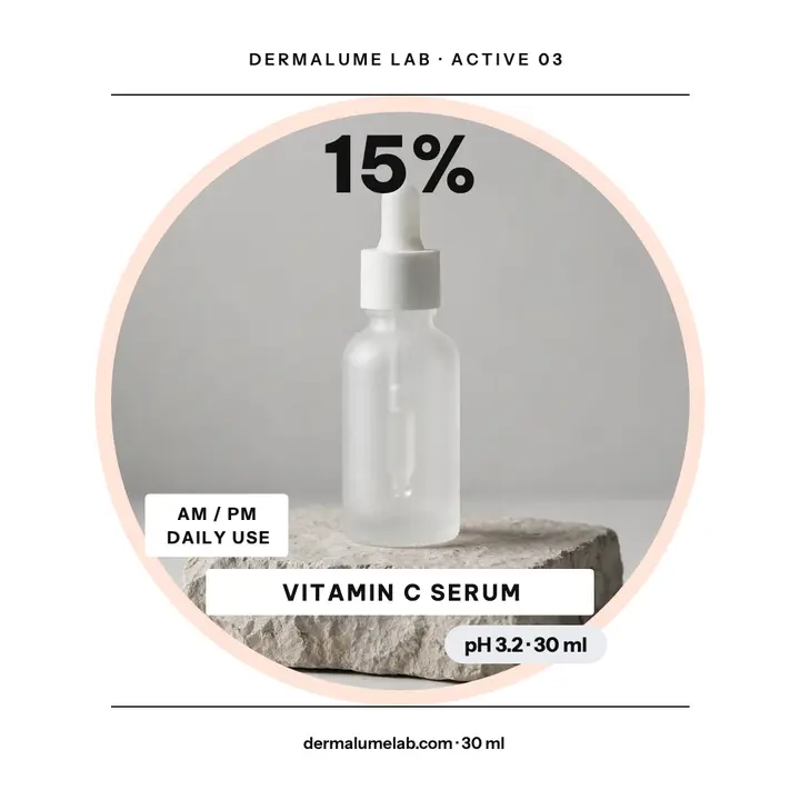 Dermalume Lab vitamin C serum launch post template