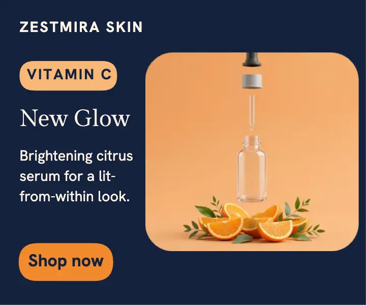 Zestmira vitamin C serum launch ad template