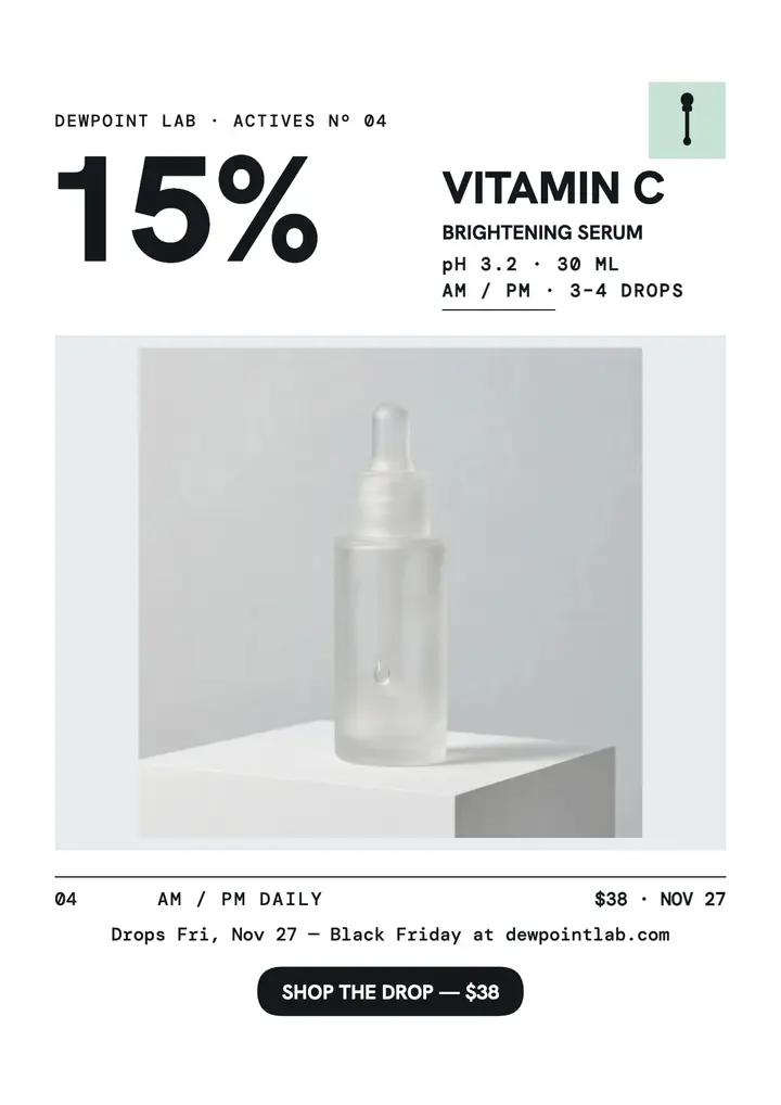 Dewpoint Lab vitamin serum drop flyer template