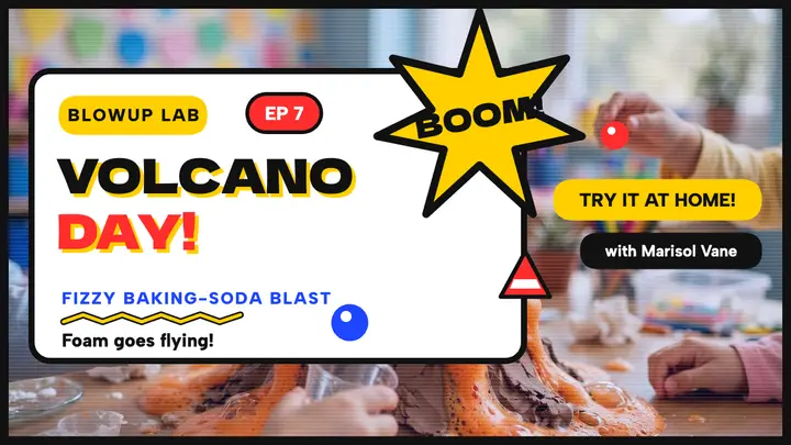 Blowup Lab Volcano Day kids thumbnail template