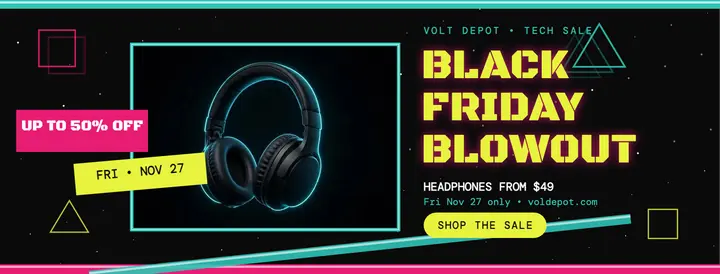 Volt Depot Black Friday headphones cover template