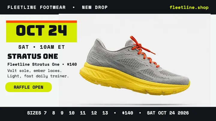 Fleetline sneaker drop YouTube thumbnail template