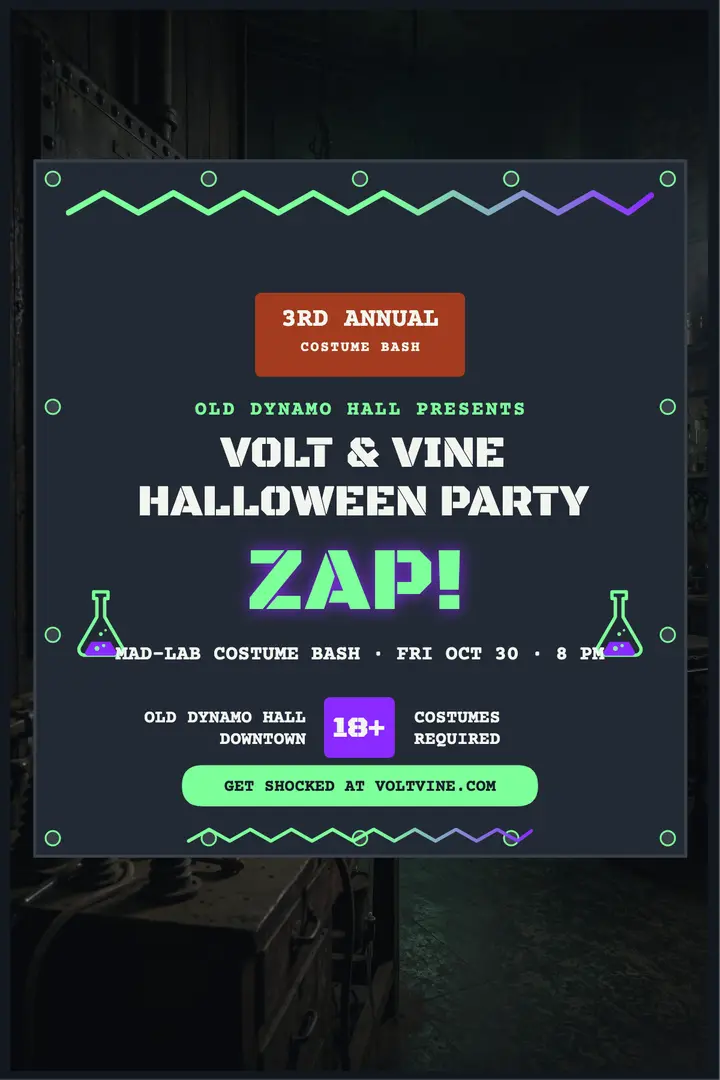 Volt and Vine mad lab Halloween poster template