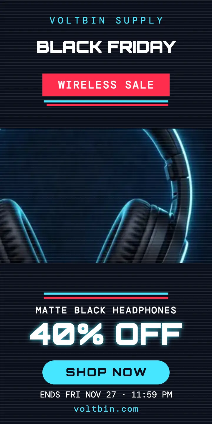 Voltbin Black Friday headphones sale ad template