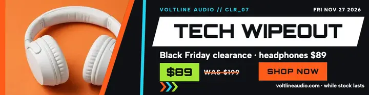 Voltline Black Friday billboard, headphones template