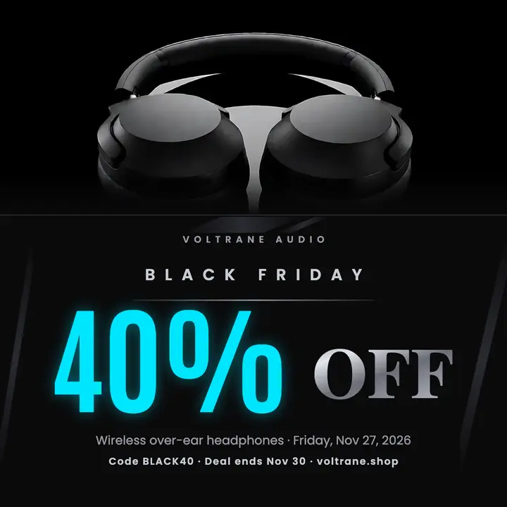 Voltrane Audio Black Friday headphones post, blackout gloss template