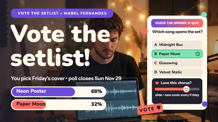 Vote the Setlist poll thumbnail, studio template
