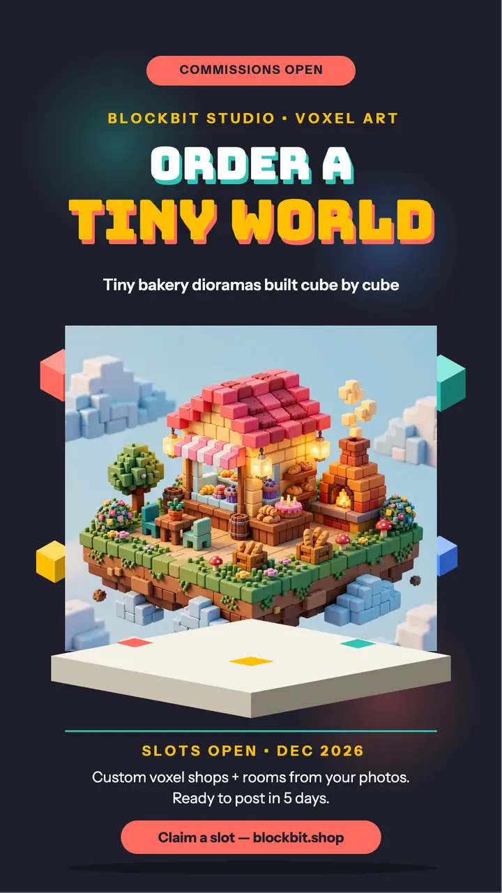 Blockbit voxel bakery commission story template