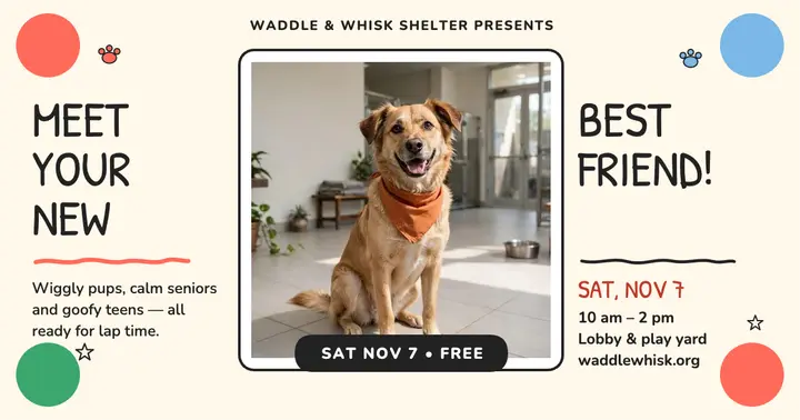 Waddle and Whisk adoption day doodle post template