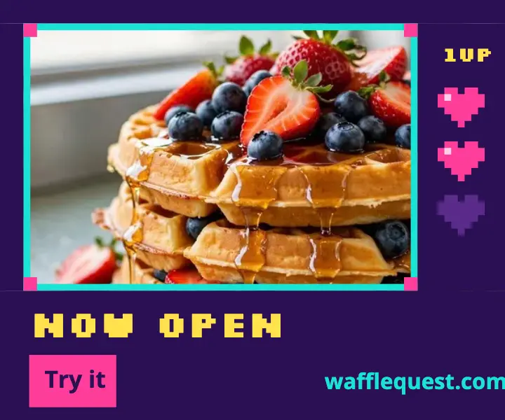 Wafflequest now open pixel ad template