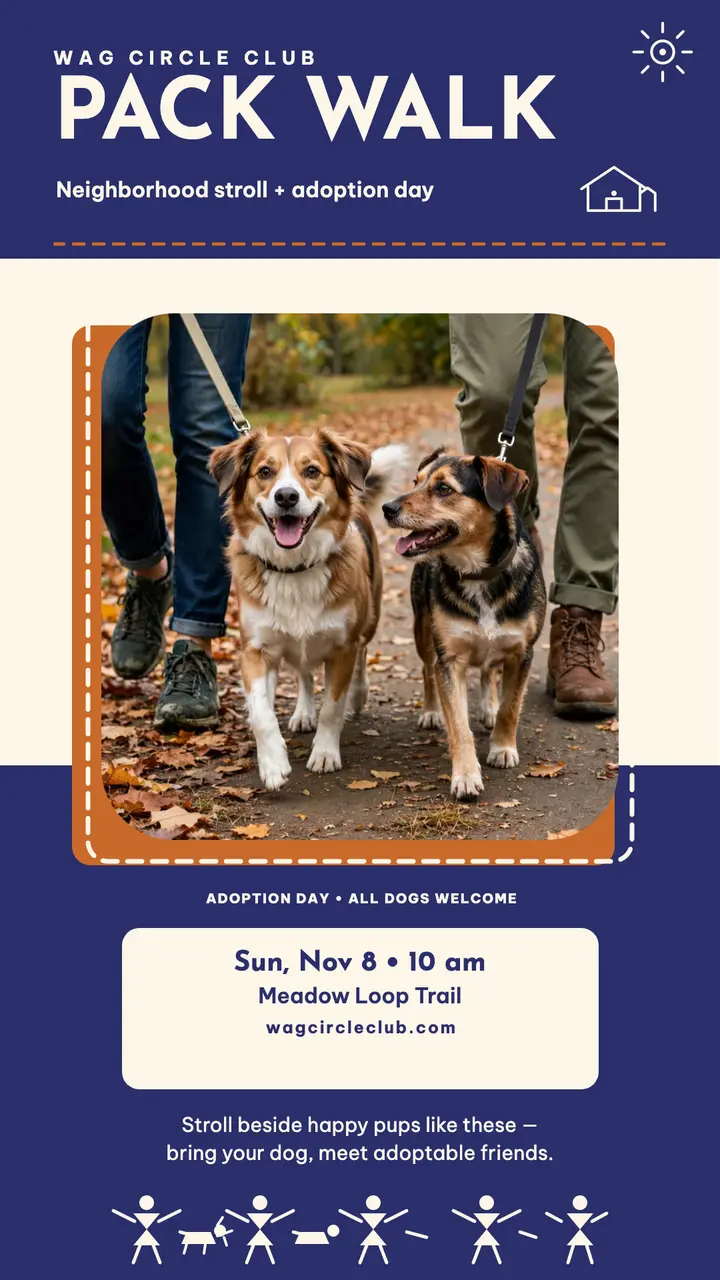 Wag Circle pack walk story template