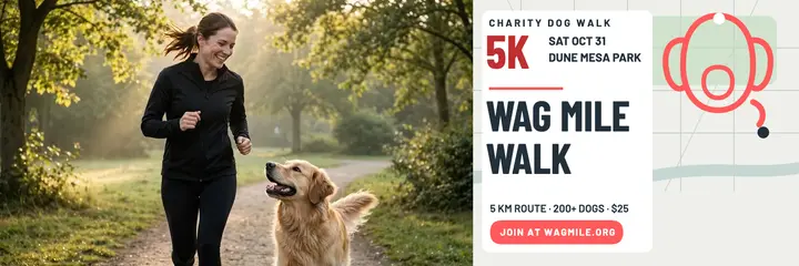 Wag Mile Walk charity dog walk header template