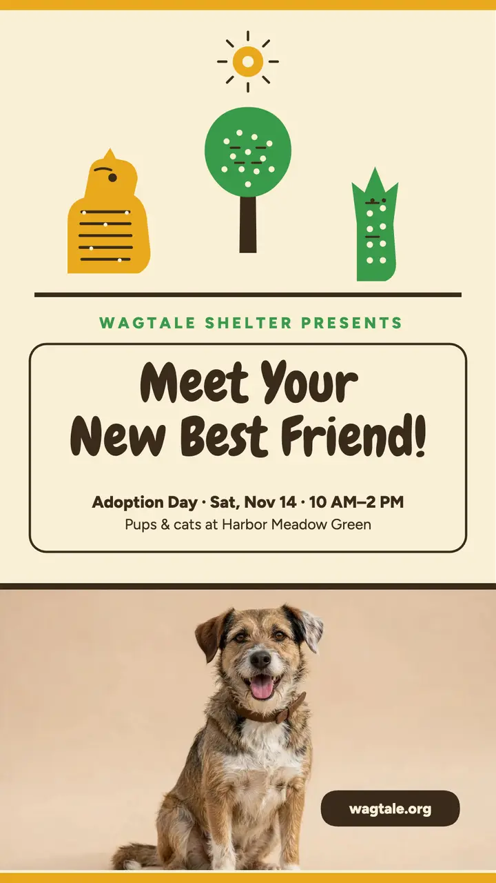 Wagtale Shelter adoption day story template