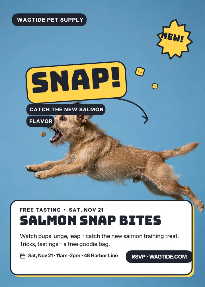 Wagtide salmon treat catch invite template