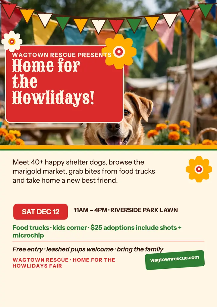 Wagtown adoption fair flyer template