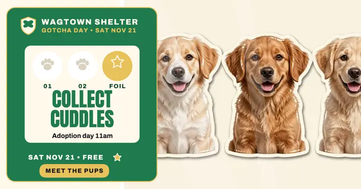 Wagtown Shelter gotcha day sticker post template