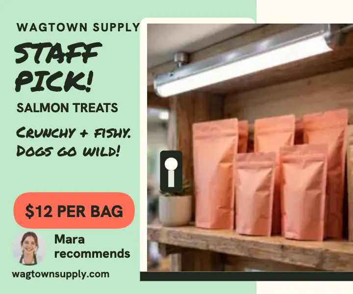 Wagtown salmon treats staff pick ad template