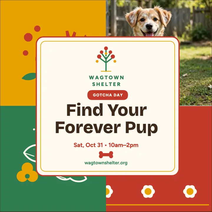 Wagtown Shelter gotcha day adoption post template