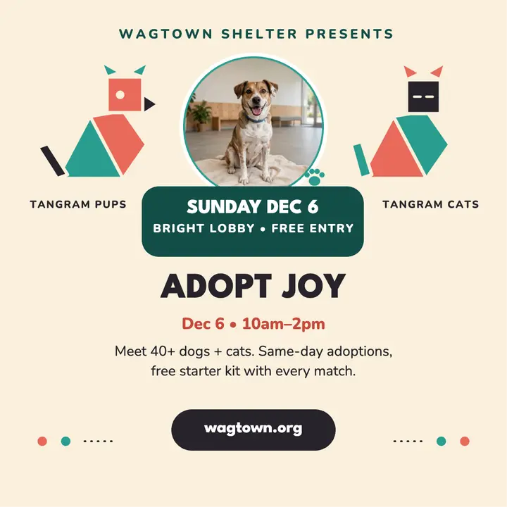 Wagtown tangram adoption day poster template