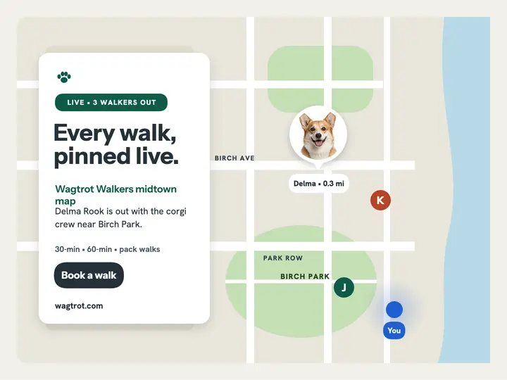 Wagtrot Walkers live map slide template
