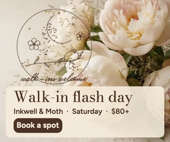 Inkwell & Moth fine-line flash day banner ad template