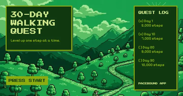 Pacebound 30-day walking quest post template