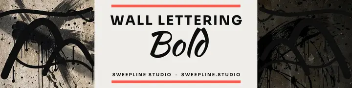 Sweepline wall lettering studio banner template