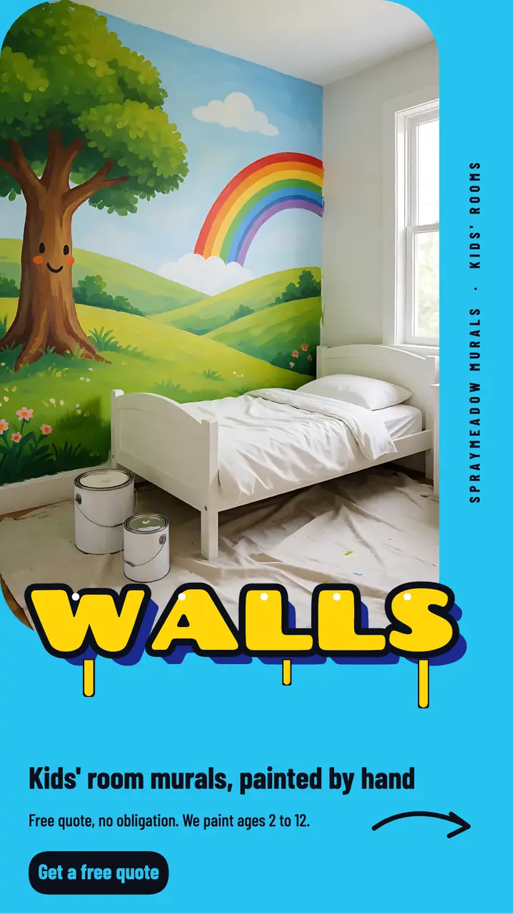 Spraymeadow Murals kids' room wall mural painters story: kids room mural painters story template